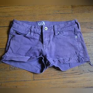 Purple Denim Shorts